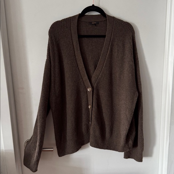 Quince Mongolian Cashmere Fisherman Boxy Cropped Cardigan Sweater - Picture 3 of 5